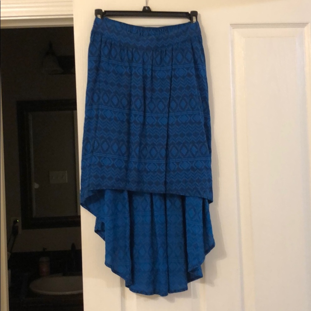 High-Low Printed Skirt